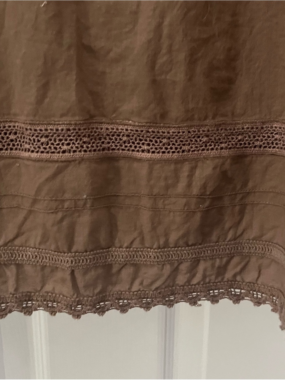 Peruvian Connection Brown Sardinia Tunic or Mini with Salmon & Cream Embroidery - Picture 6 of 8